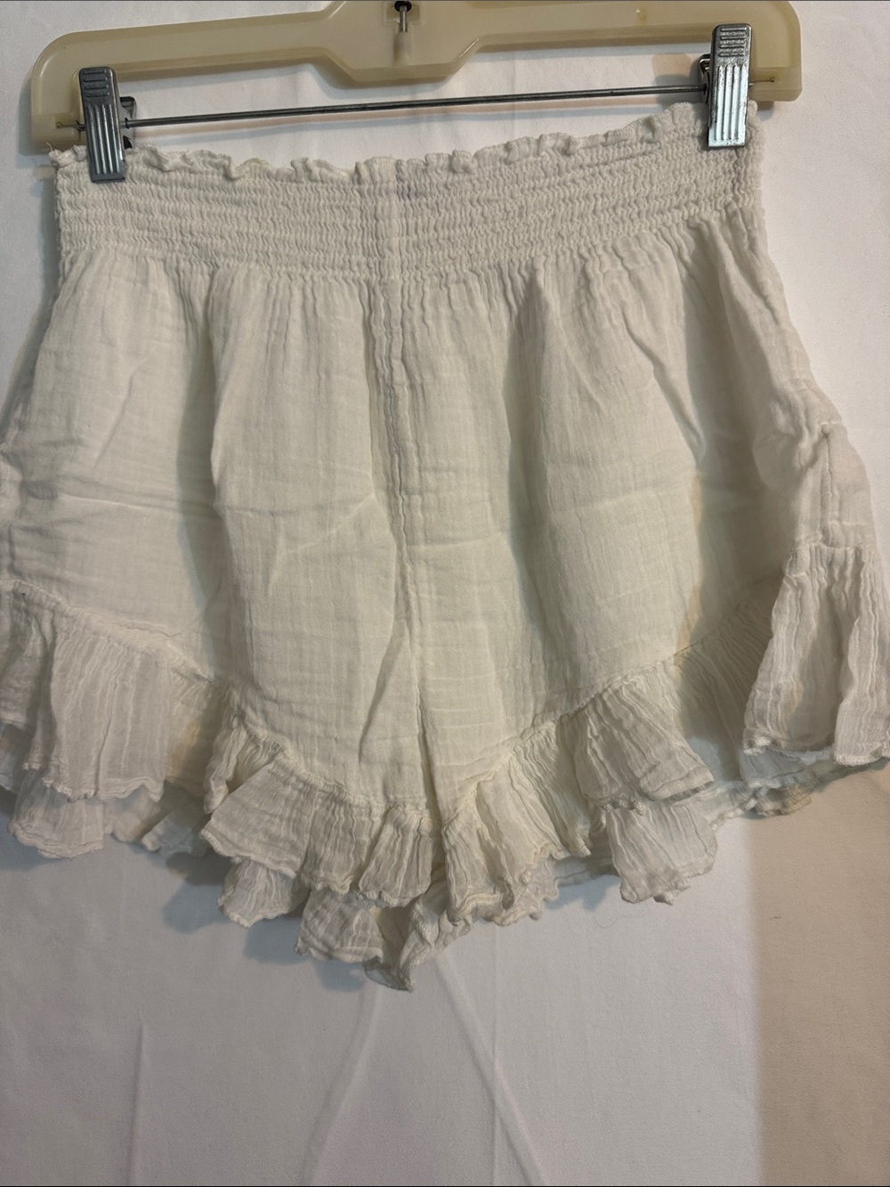 Smocked White Ruffle-Hem Skort - Lightweight Summer Staple